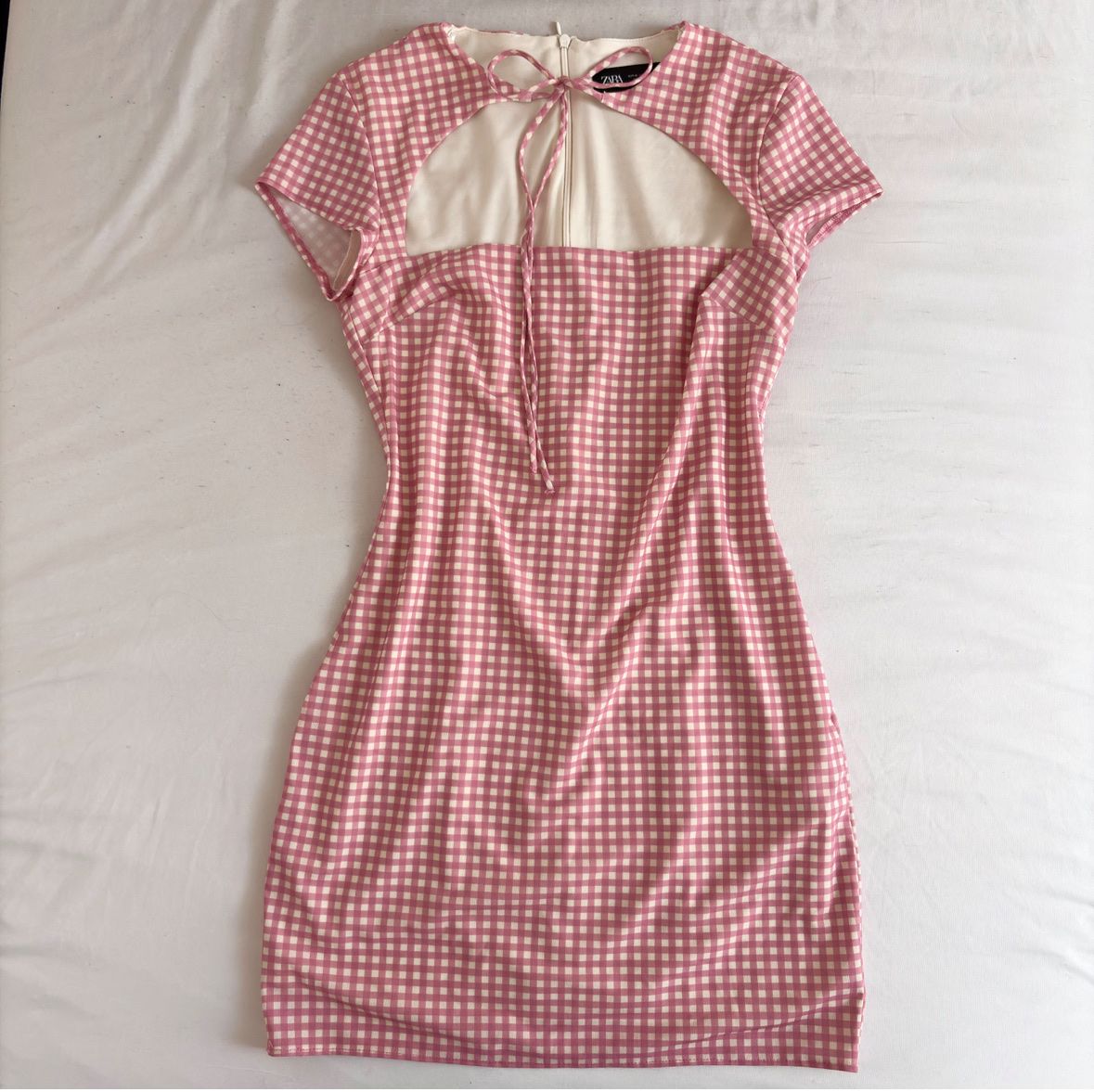 Zara Robes: Robe rose à carreaux M – D'occasion à Moudon par TigerrrEye